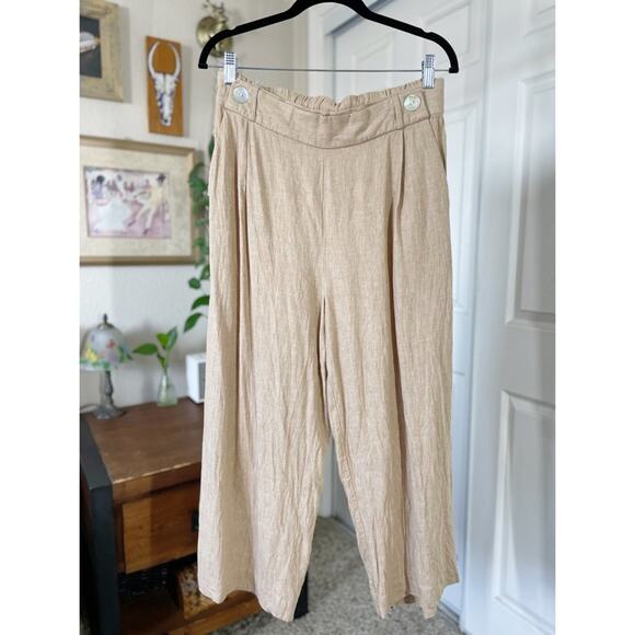 Nanette Lepore Endless Summer Linen Wide Leg Pants Size 10 - Picture 9 of 9